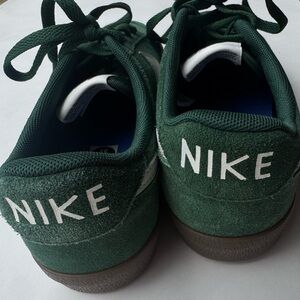 Nike Kids Green Suede Sneakers with White Swoosh